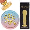 Brass Wax Seal Stamps with Wood Handle AJEW-WH0412-0356-1