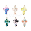 6Pcs 6 Colors Dyed Synthetic Turquoise Pendants PALLOY-JF04129-02-1