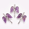 Natural Amethyst Pendants KK-G346-02D-1