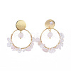 Brass Dangle Stud Earrings EJEW-JE04163-01-4