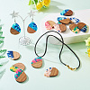 16Pcs 8 Colors Resin and Walnut Pendants RESI-TA0003-95-8