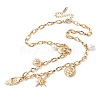 304 Stainless Steel Hamsa Hand Heart Sun Pendant Bib Necklaces for Women NJEW-B151-02G-4