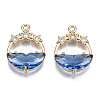 Faceted Transparent Glass Pendants GLAA-T020-18-2