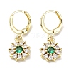 Real 18K Gold Plated Brass Dangle Leverback Earrings EJEW-L269-040G-02-1