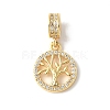 Brass Micro Pave Cubic Zirconia European Dangle Charms ZIRC-I071-22G-01-1