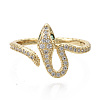 Brass Micro Pave Cubic Zirconia Cuff Rings RJEW-S044-070-NF-2