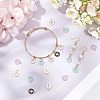 100Pcs 5 Colors Light Gold Plated Alloy Enamel Pendants ENAM-NB0001-46-2