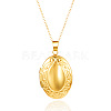 304 Stainless Steel Oval Photo Locket Pendant Necklaces for Women WGCD98A-01-2