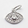 CZ Brass Micro Pave Cubic Zirconia Evil Eye Charms X-ZIRC-L018-10P-1