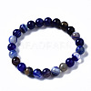 Natural Striped Agate/Banded Agate Beaded Stretch Bracelets BJEW-Q692-03E-4