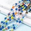Oval Handmade Millefiori Glass Beads Strands LK-R004-85-4