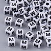 White Opaque Acrylic Beads MACR-R869-02M-1