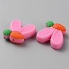 Rabbit Ears with Carrot Food Grade Eco-Friendly Silicone Focal Beads SIL-SZC0003-05D-2