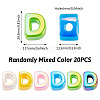 20Pcs UV Plating Opaque Acrylic European Beads OACR-TADJ0001-16D-3