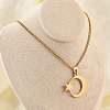 201 Stainless Steel Crescent Moon Star Pendant Twisted Chain Necklaces NJEW-S387-07G-3