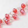 Handmade Rondelle Glass Beads Chains for Necklaces Bracelets Making AJEW-JB00121-04-1