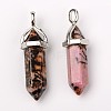 Natural Rhodonite Double Terminated Pointed Pendants X-G-F295-05D-2