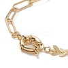 Natural Pearl Link Anklet with Brass Cob Chains for Women AJEW-AN00524-5