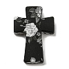 Cross with Flower Silicone Focal Beads SIL-G006-02G-1