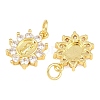 Brass Micro Pave Clear Cubic Zirconia Pendants CU-CBAB3AD-03G-01-2