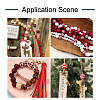 Beadthoven 100Pcs 5 Style Christmas Themed Dyed Natural Wooden Beads WOOD-BT0001-07-14