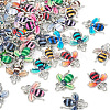  60Pcs 12 Colors Alloy Enamel Pendants ENAM-TA0001-61-2