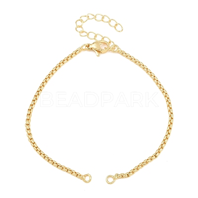 Brass Box Chain Bracelet Making KK-CBADBBF-01G-1