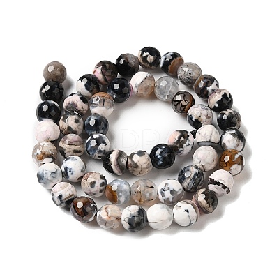 Dyed & Heated Natural Fire Crackle Agate Beads Strands G-P539-C01-02-1