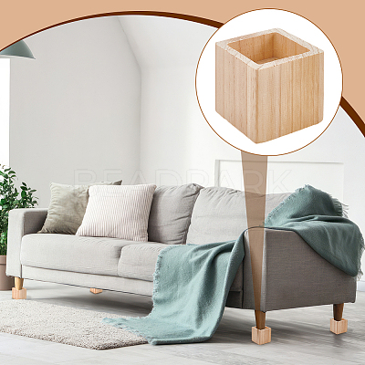 Square Wood Furniture Legs AJEW-WH0661-19A-1