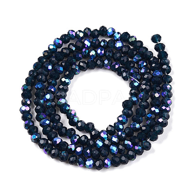 Electroplate Opaque Solid Color Glass Beads Strands EGLA-A044-P1mm-L16-1