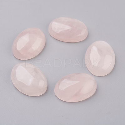 Natural Rose Quartz Flat Back Cabochons G-G741-30x40mm-21-1