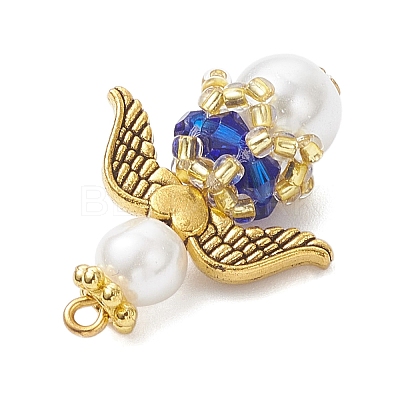 Pearlized Glass Pearl & Glass Pendants PALLOY-MZ00978-06-1