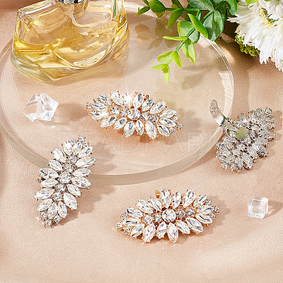 4Pcs 2 Colors Alloy Crystal Rhinestone Shoe Decoration AJEW-PH0004-48-1