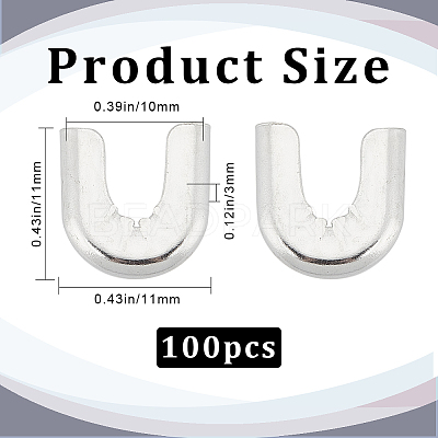 100Pcs Carbon Steel Fishbone Chain End Cap Cover FIND-GF0005-06-1