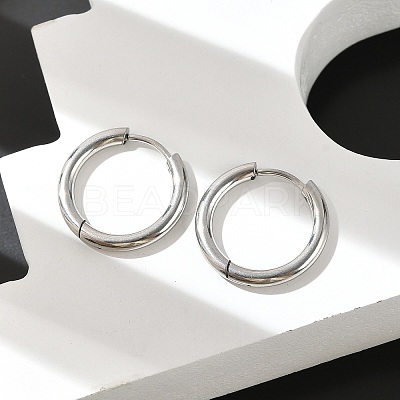 Tarnish Resistant 304 Stainless Steel Huggie Hoop Earring Findings STAS-I097-051B-1