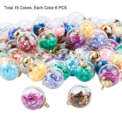Glass Ball Pendants GLAA-PH0007-58-1