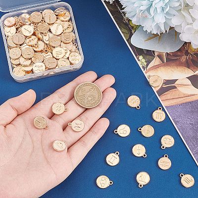 120Pcs 10 Sets Constellation Theme Golden Plated Alloy Charms FIND-PH0008-88-1
