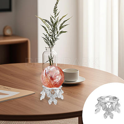 Butterfly Zinc Alloy Crystal Ball Display Bases AJEW-WH0796-07A-1