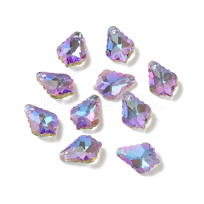 AB Color Plated Electroplate Glass Pendants EGLA-O003-06C-16-1