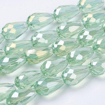 Electroplate Glass Beads Strands EGLA-D015-15x10mm-29-1
