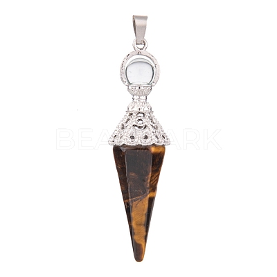 Natural Tiger Eye Pendants PW-WG6405D-01-1