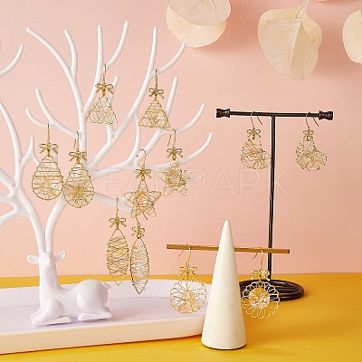 Eco-Friendly Heart Iron Pendants Dangle Earrings EJEW-PH01401-06-1