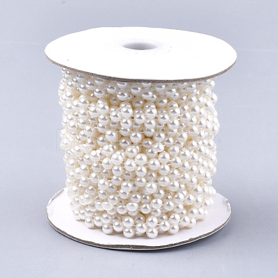 ABS Plastic Imitation Pearl Beaded Trim Garland Strand AJEW-S073-10-1