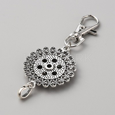 Alloy Rhinestone Snap Button Keychain Making FIND-WH0417-95B-1