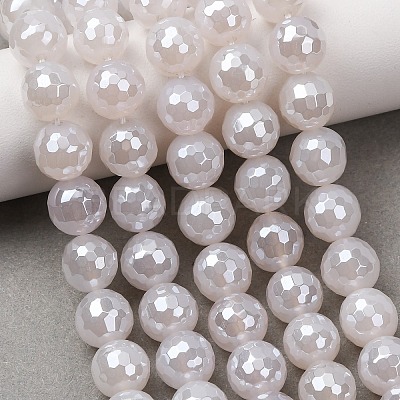 Electroplated Natural Agate Beads Strands G-B191-A07-10mm-20-1