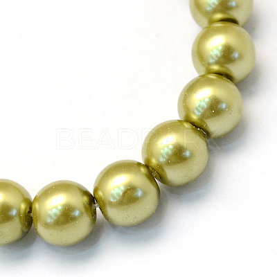 Baking Paint Pearlized Glass Pearl Round Bead Strands LS-HY-Q003-10mm-43-1