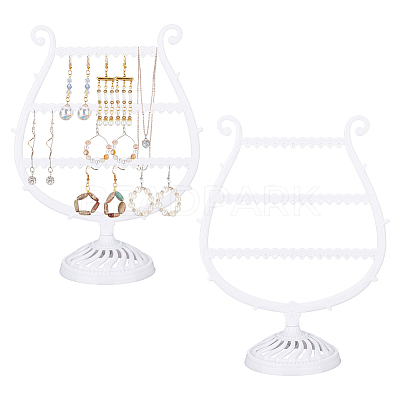 3-Tier PP Plastic Earring Display Stands EDIS-WH0012-28B-1