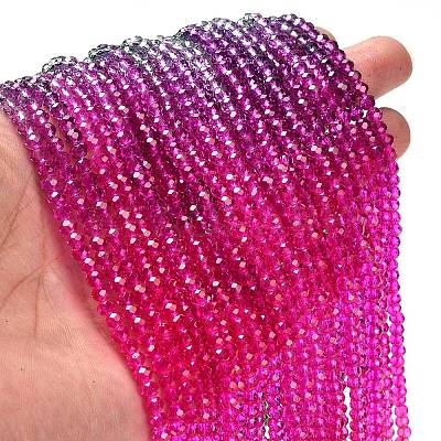 Transparent Painted Glass Beads Strands X-DGLA-A034-T3mm-A24-1