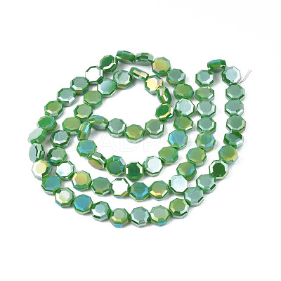 Electroplate Opaque Solid Color Glass Beads Strands EGLA-N002-27-A01-1