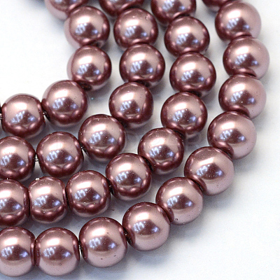 Baking Paint Pearlized Glass Pearl Round Bead Strands HY-Q003-6mm-58-1